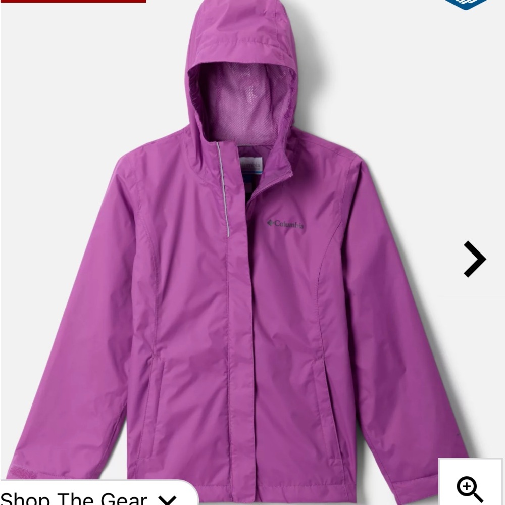 Kids XL Columbia Omni-tech waterproof and breathable rain jacket.